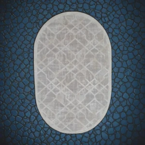 91578008 Ковер Elisa Palma 4896A Cream-Cream овал 150x230 см Полиэстер цвет Бежевый-Серый STLM-1060551