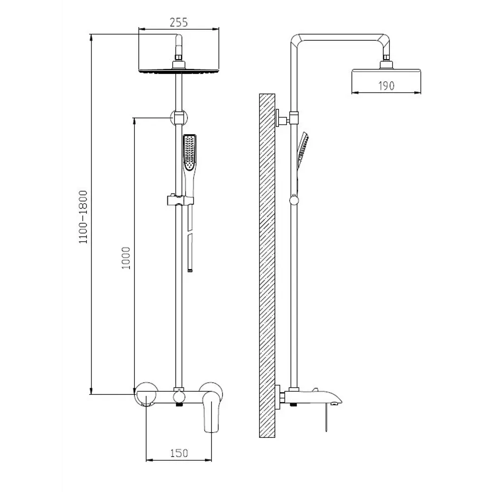 Душевая стойка Esko ST2020 со смесителем цвет черный 85105424 STLM-2047622  - Вид №5