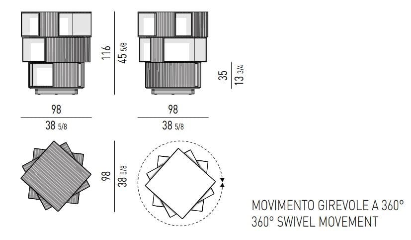 Деревянная самонесущая вращающаяся Книжная полка Minotti PAGE ARCH-00025115 - Вид №1