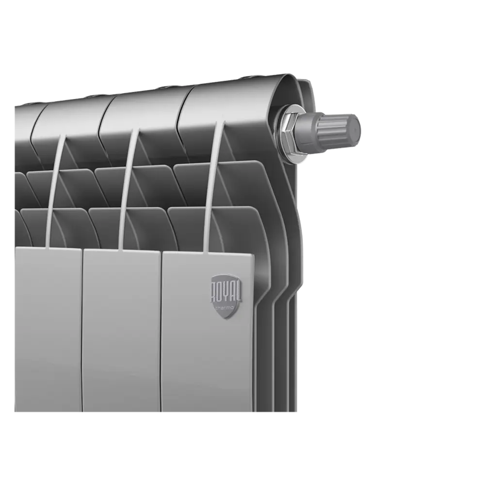 Радиатор секционный Royal Thermo Biliner RTBSSVR35006 350/87 6 секций нижнее правое подключение биметалл серый 82758206 STLM-2020115 - Вид №2