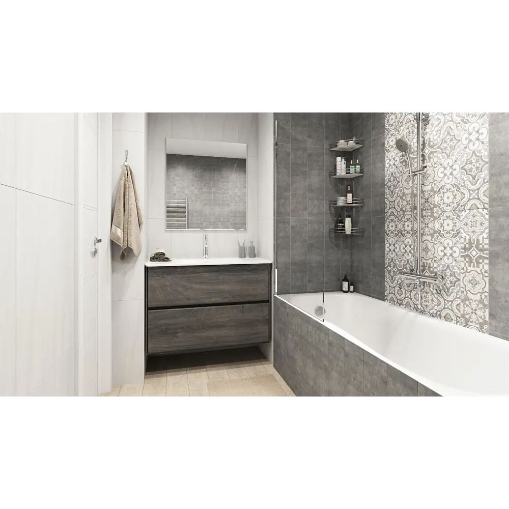 Плитка настенная Tone 30х60 см 1.62 м² цвет белый матовый BELANI STLM-2136210 - Вид №5