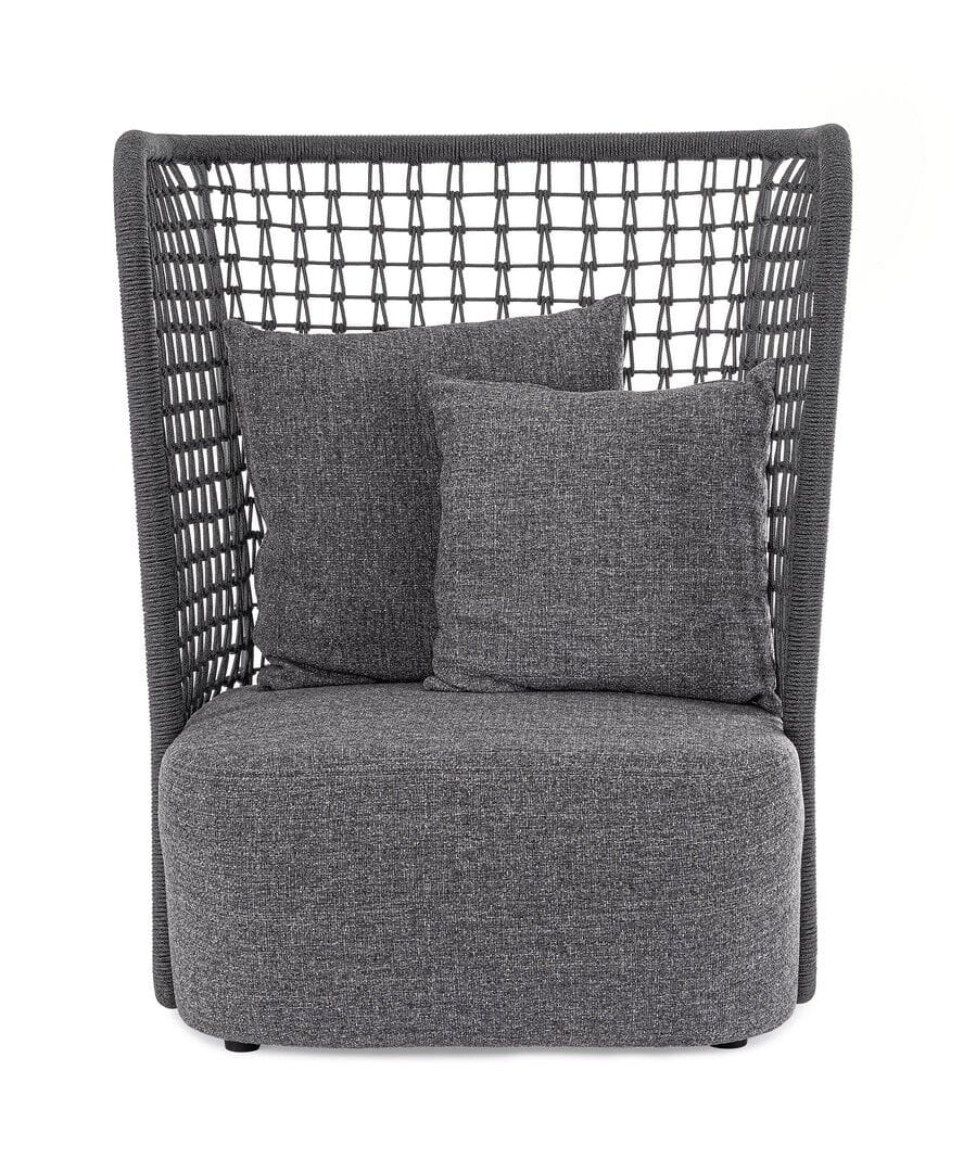 Веревочное и тканевое садовое кресло с высокой спинкой BIZZOTTO Kollar ARCH-00043118 - Вид №2