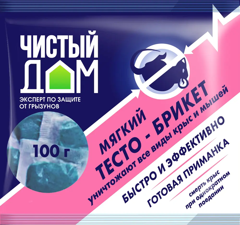 Santreyd Тесто-брикет против грызунов Чистый дом 100 г 82690889