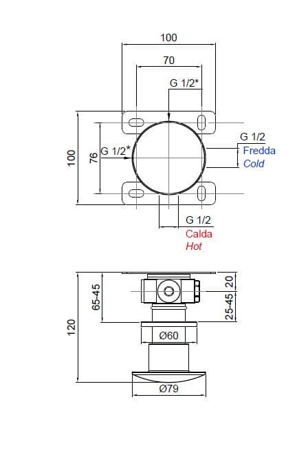 Смеситель для душа с 3 отверстиями и ручным душем Antoniolupi Mayday ARCH-00096284 - Вид №6