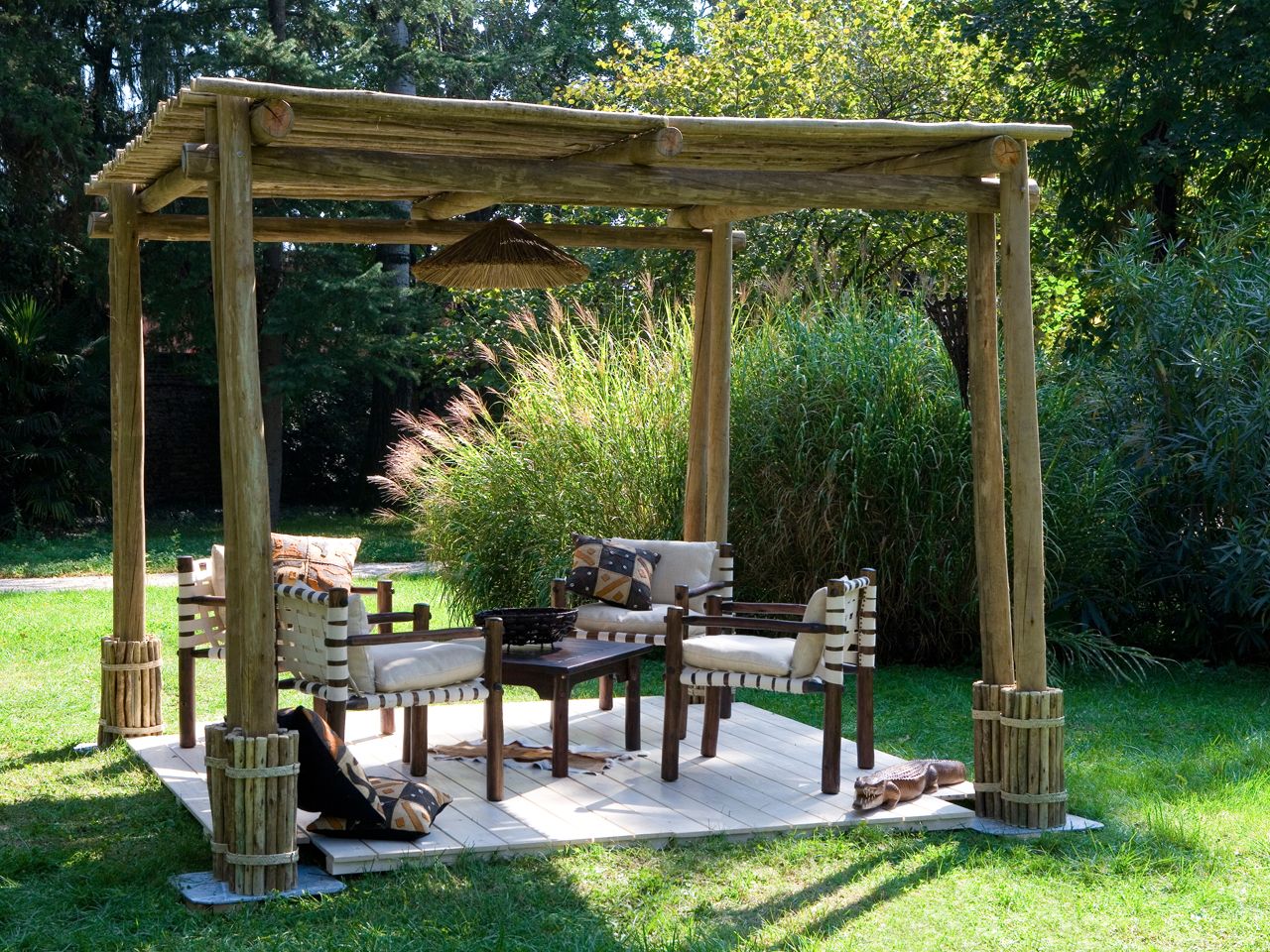 Gazebo quadrato in Eucalyptus grandis AFRICA STYLE Любители эвкалипта ARCH-00080605 - Вид №1