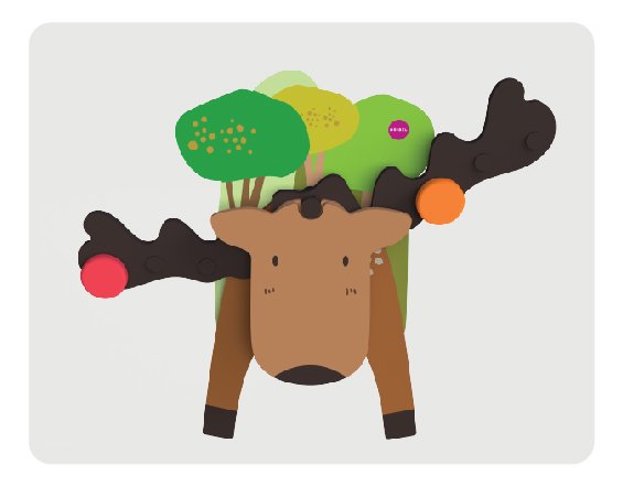 Развивающая игрушка на стену Vertiplay "Лось Гуфи" ORIBEL  322597 Коричневый Santreyd  - Вид №3