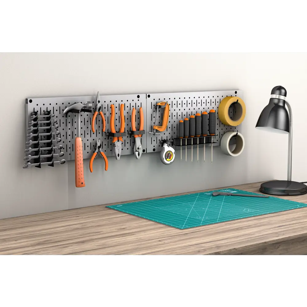 Система для хранения инструментов на перфорации Набор №21 50x22.5 см сталь цвет серый 2 шт Santreyd STLM-2130945 - Вид №3
