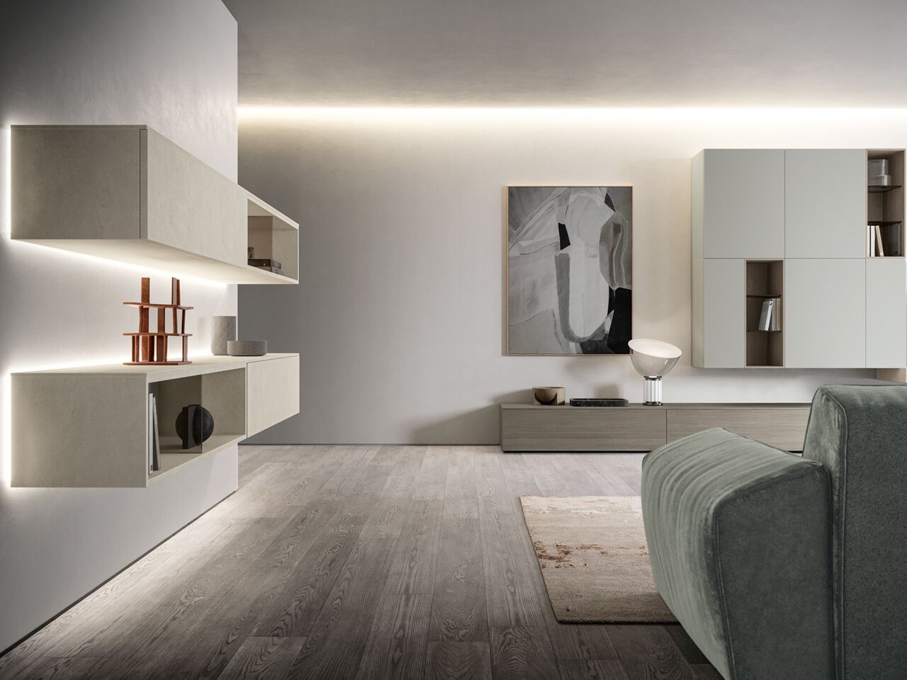 Деревянная секционная оборудованная стена Santalucia Mobili MENSOLA CENTO ARCH-00123286 - Вид №4