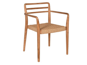 Стул для сада из тикового дерева с подлокотниками