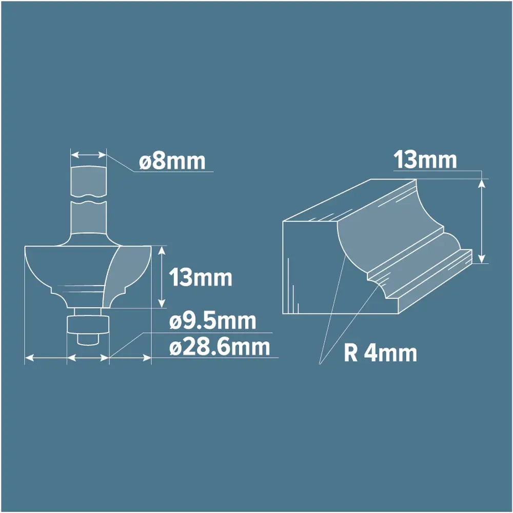 Фреза кромочная калевочная Brigadier, D28.6х13 мм STLM-2107472 - Вид №3