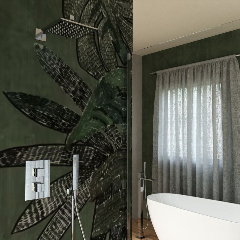 Квадратная душевая головка и металлический ручной душ Ercos Square ARCH-00114828 - Вид №2