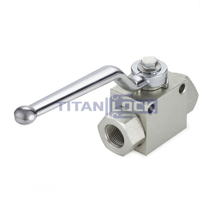 Гидравлический шаровой кран, 3/8", типа ВР-ВР, с креп. отв., сталь TLHYDV3/8F TITAN LOCK 