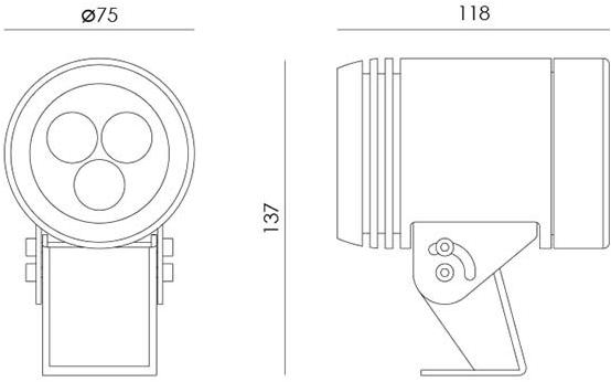 NEXO LUCE Регулируемый светодиодный проектор для улицы Projector nexo luce 1016 - Вид №2
