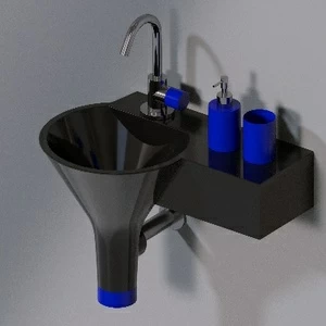 L331104KB Подвесная раковина настенная круглая A. e T. Italia IDEA черная