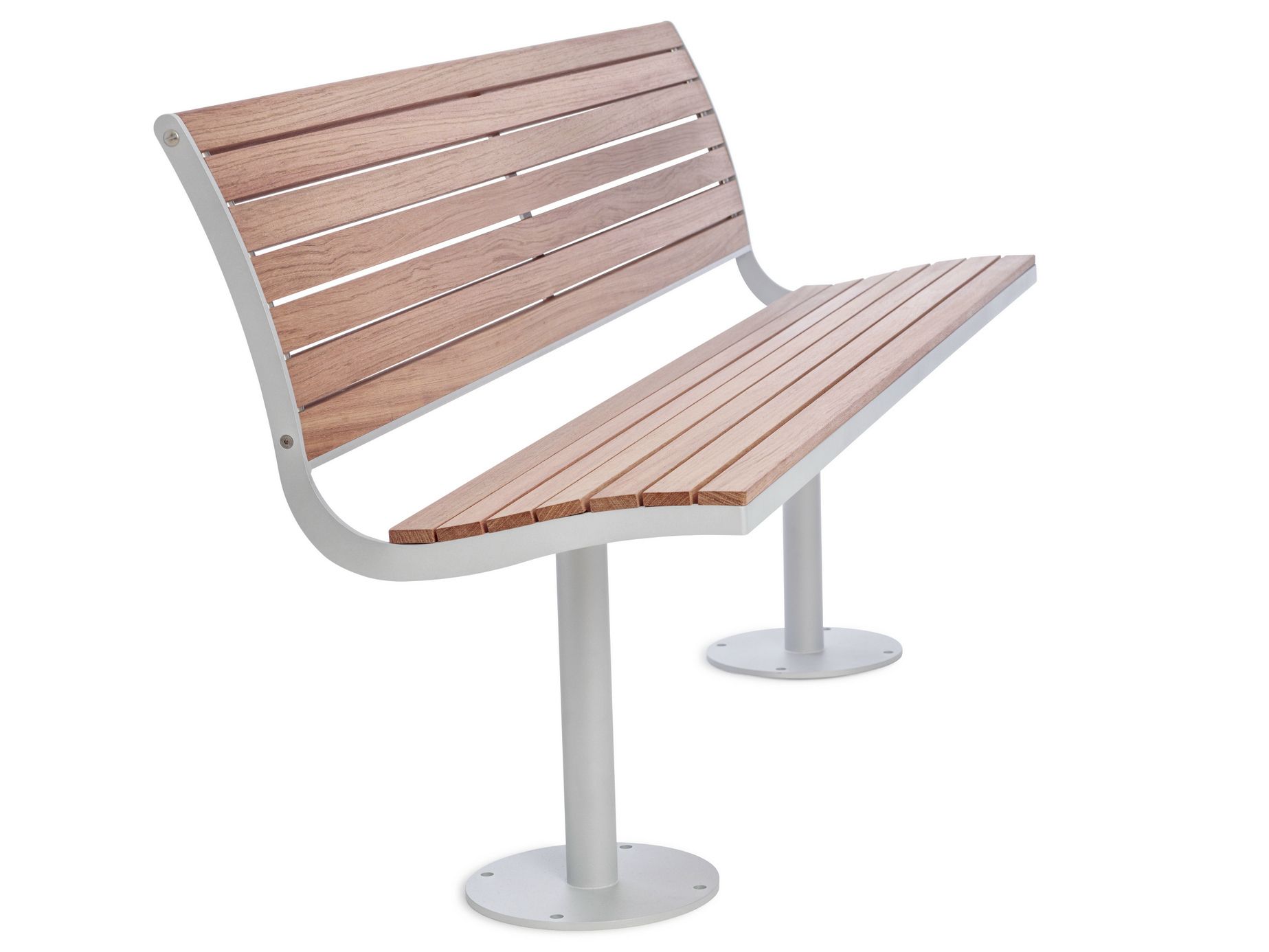 Стальная и деревянная скамья со спинкой Nola Industrier Parco ARCH-00126366