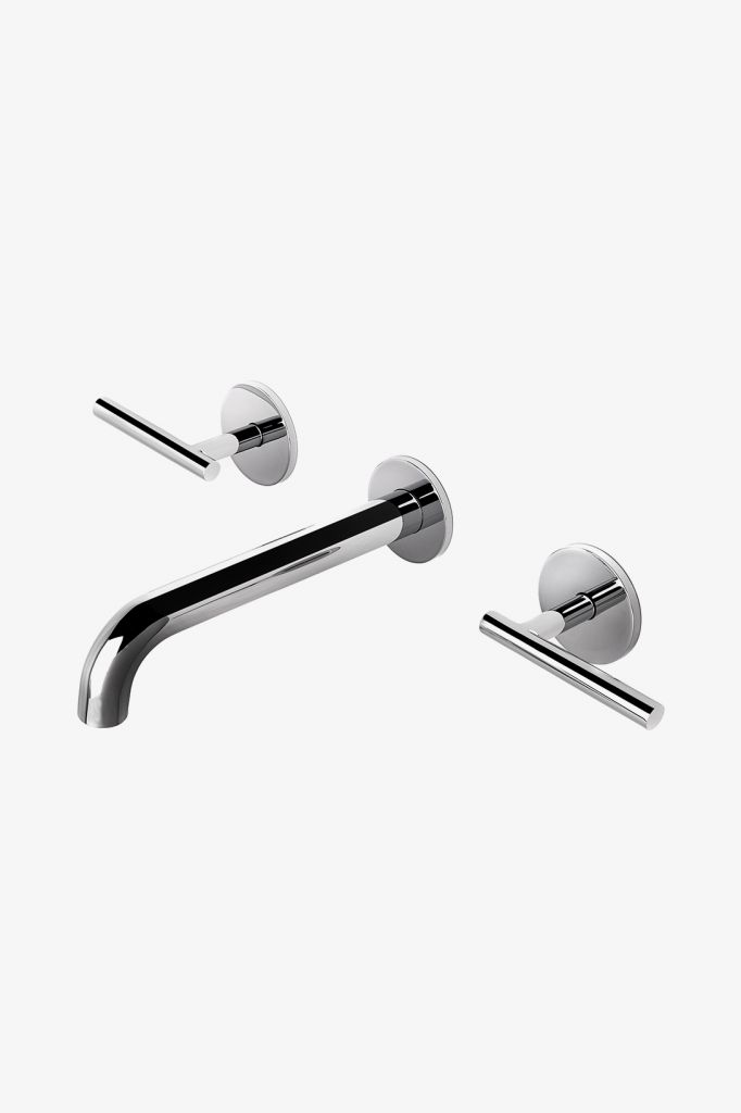 DBLS70 Низкопрофильный настенный смеситель для унитаза с тремя отверстиями Decibel с металлическими ручками и клапаном Waterworks 