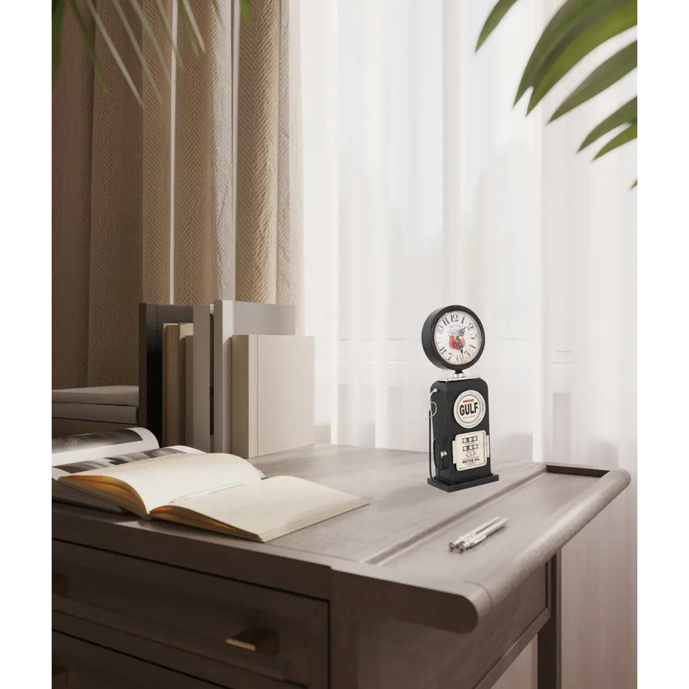 Часы настольные Dream River Бензоколонка металл цвет черно-белый ø13 см STLM-2075028 - Вид №3