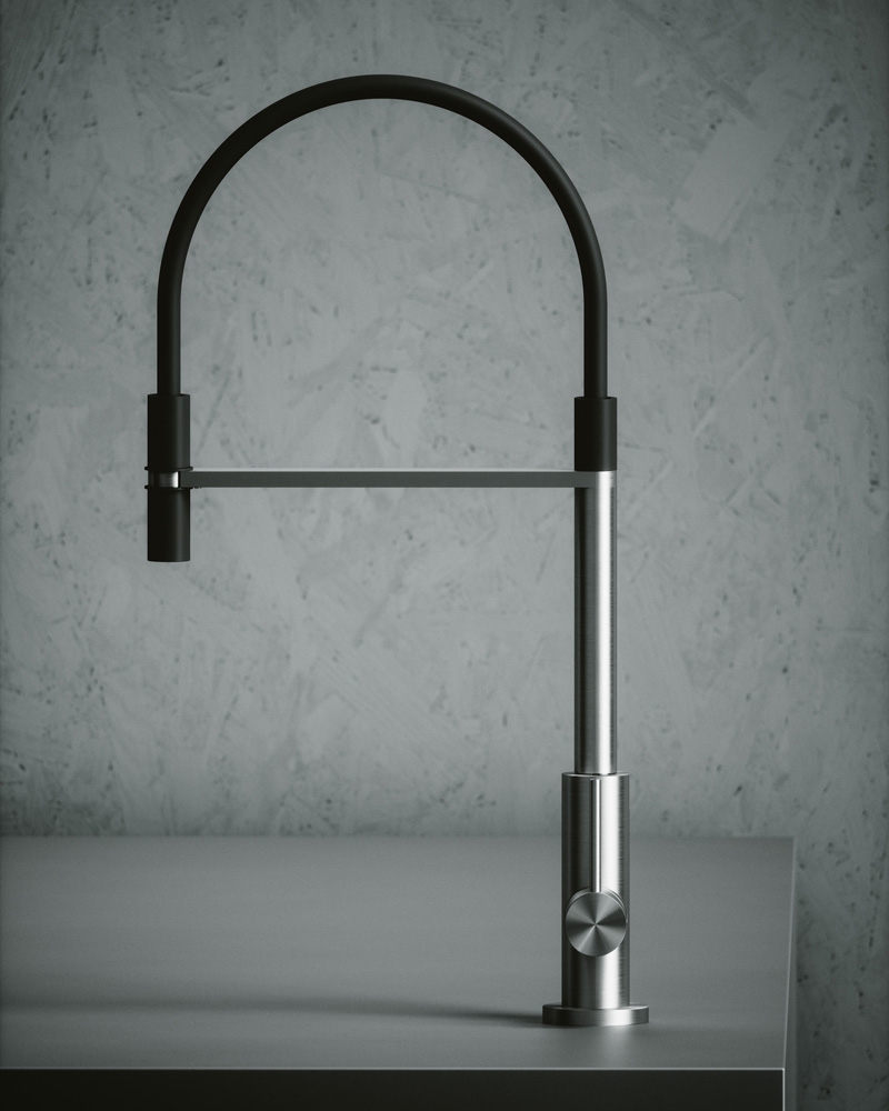 Inox. 604. Смеситель для кухонной мойки Quadrodesign - Вид №1