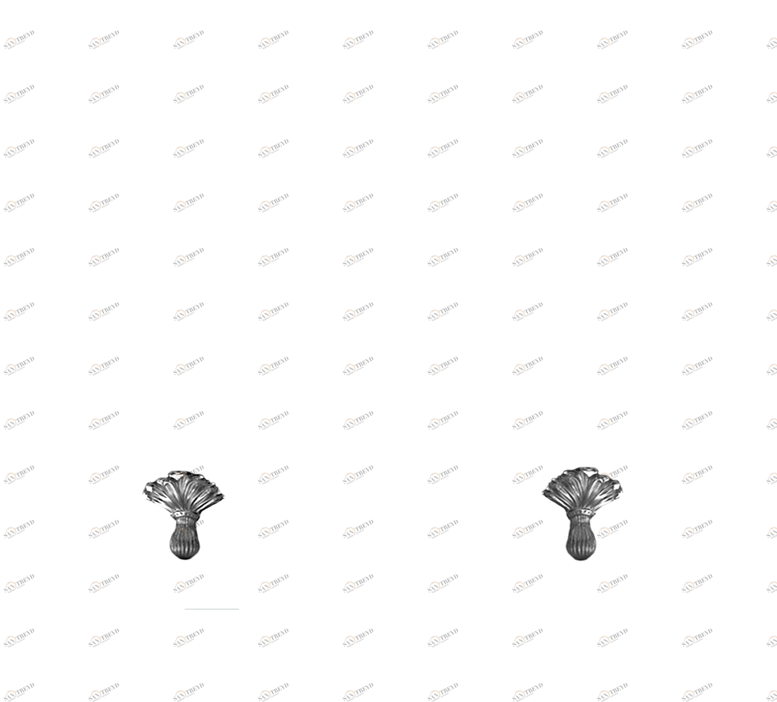 Gentry Home Bexley Cast iron bathtubs with feet Серебряный лист цветок GH100696 