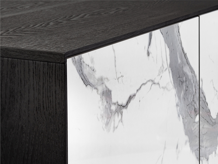 098753 Сервант 3-дверный белый/черный Schuller Kerala - Вид №1