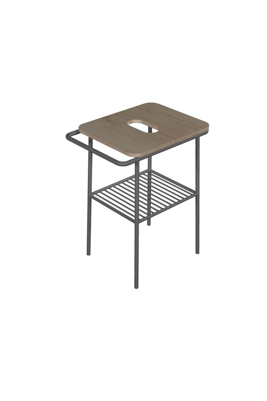 6016 Scarabeoceramica Стол 59 см с деревянной столешницей Fuji Santreyd - Вид №1