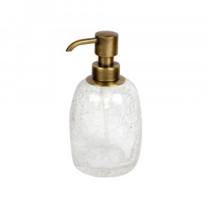 6603/SB-CRD-V5 Surya Crystal, дозатор овальный с помпой V5, цвет светлая бронза - эффект битого стекла