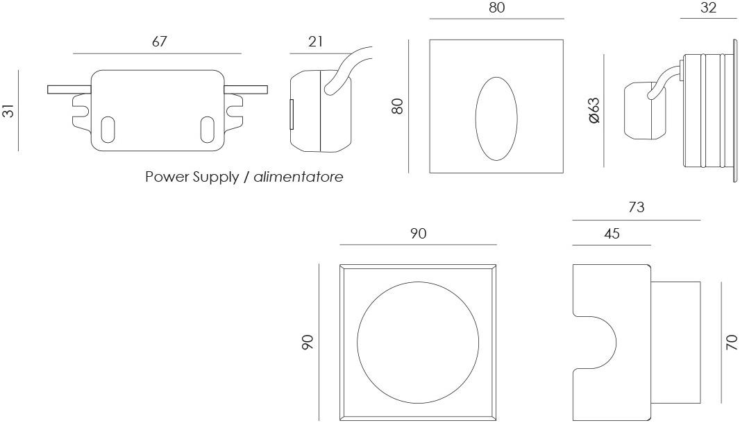 NEXO LUCE Ступенька настенная Wall-ceiling-floor nexo luce 1011 - Вид №2