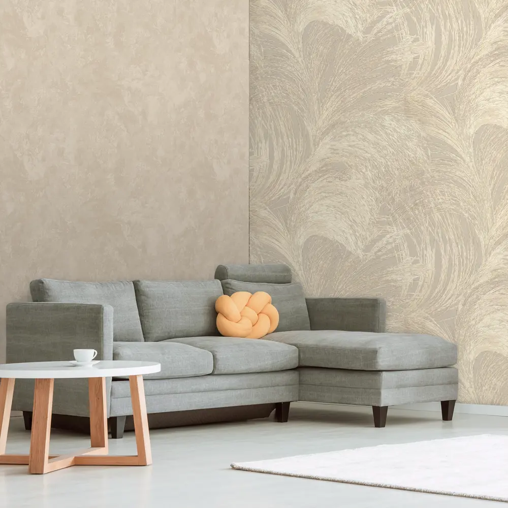 EURO DECOR Freya: Флизелиновые обои бежевые для элегантного интерьера 86549349 STLM-0069983 - Вид №3