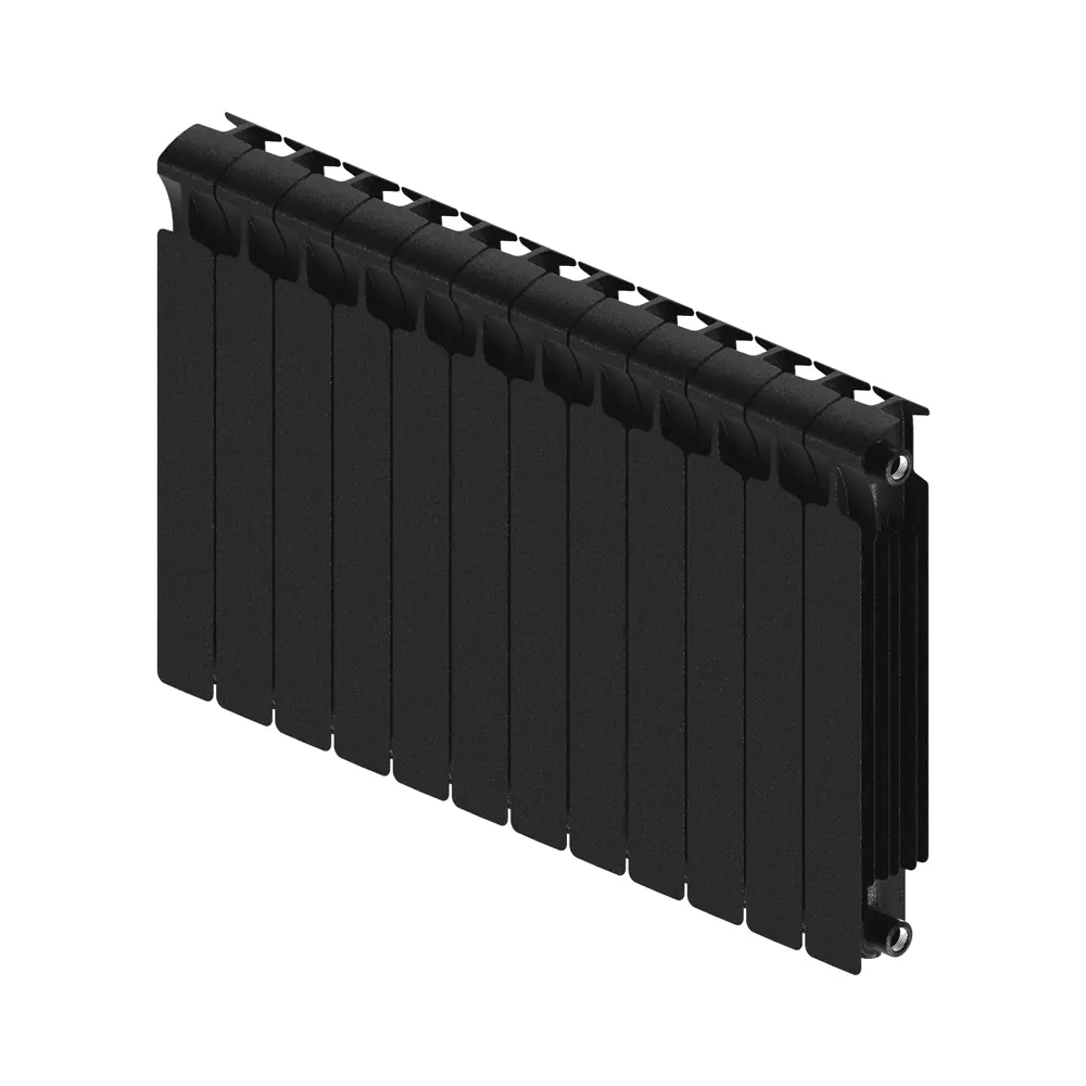 Радиатор секционный Rifar Monolit M50012RAL9005 500/100 12 секций боковое подключение биметалл черный STLM-2130094 - Вид №1