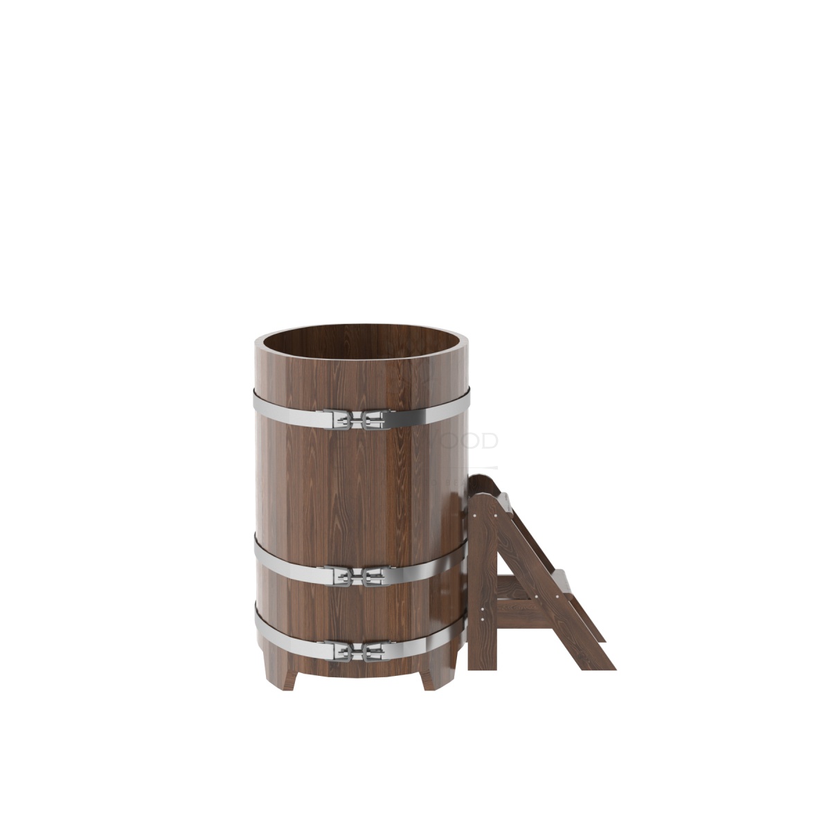 1134 Купель овальная из лиственницы 0,69х1,31х1,0 морёная премиум Alyarus  - Вид №2