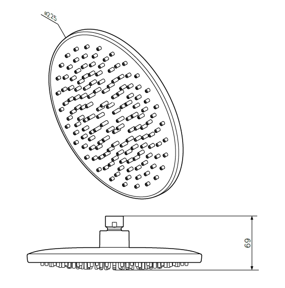 F0590000 верхний душ 220 мм хром шт AM.PM Gem - Вид №3
