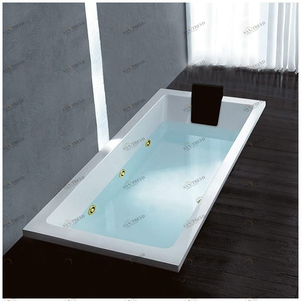 Ванна Gruppo treesse Quadra 170 V0727-DX-GD белая с золотой фурнитурой гидромассажем прямоугольная встроенная правая STDV0727DXGD