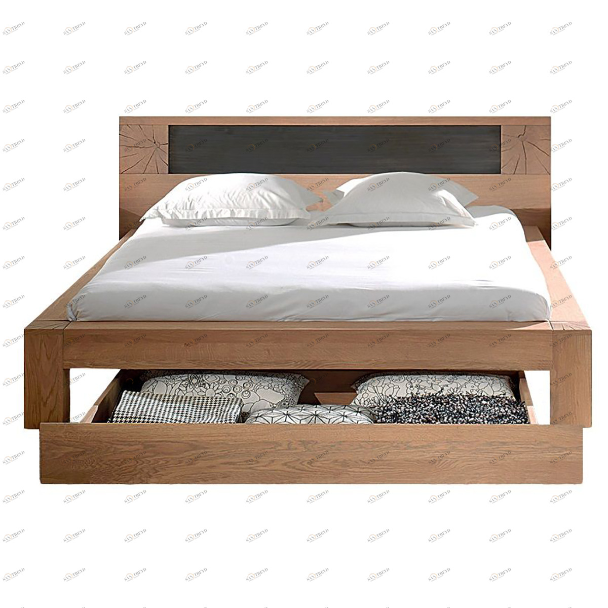 Кровать полутораспальная 140х200 коричневая Woody VAVI WOODY 132621 Бежевый 