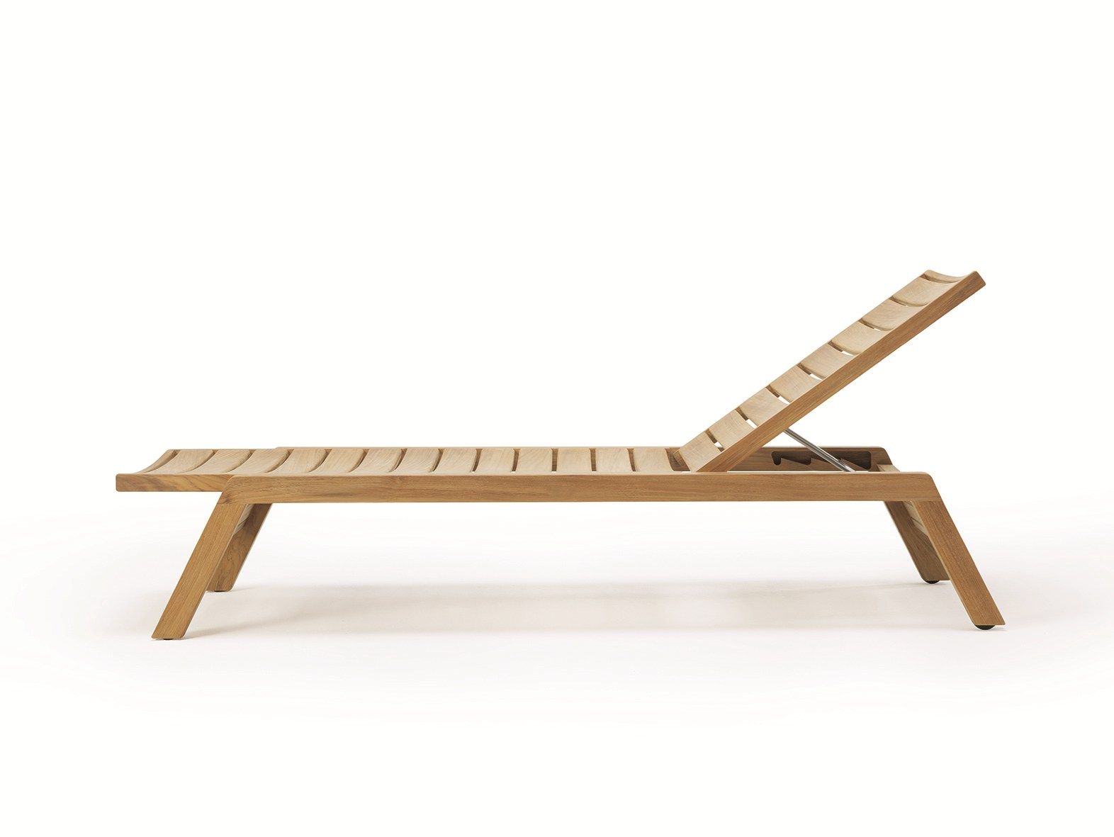 Садовая кровать с откидной спинкой из тикового дерева с колесами Ethimo Costes ARCH-00097028 - Вид №3