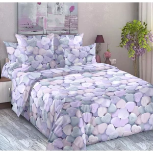 90480612 Комплект постельного белья Mercury Home Сердечки 24 20800, евро, перкаль, разноцветный STLM-1044924