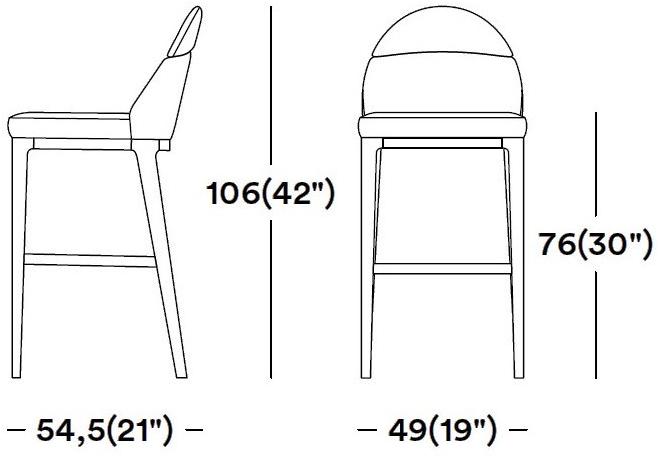 Tirolo Табурет из ткани со спинкой и подставкой для ног Aston 062 sg - Вид №2