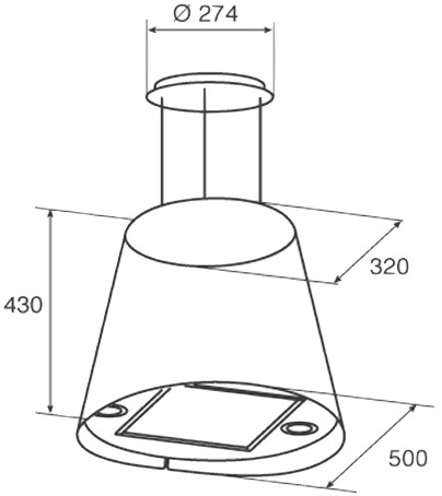 1106592 Вытяжка островная Jetair GISELA WH/F/50 белый STDN-0082380 - Вид №1