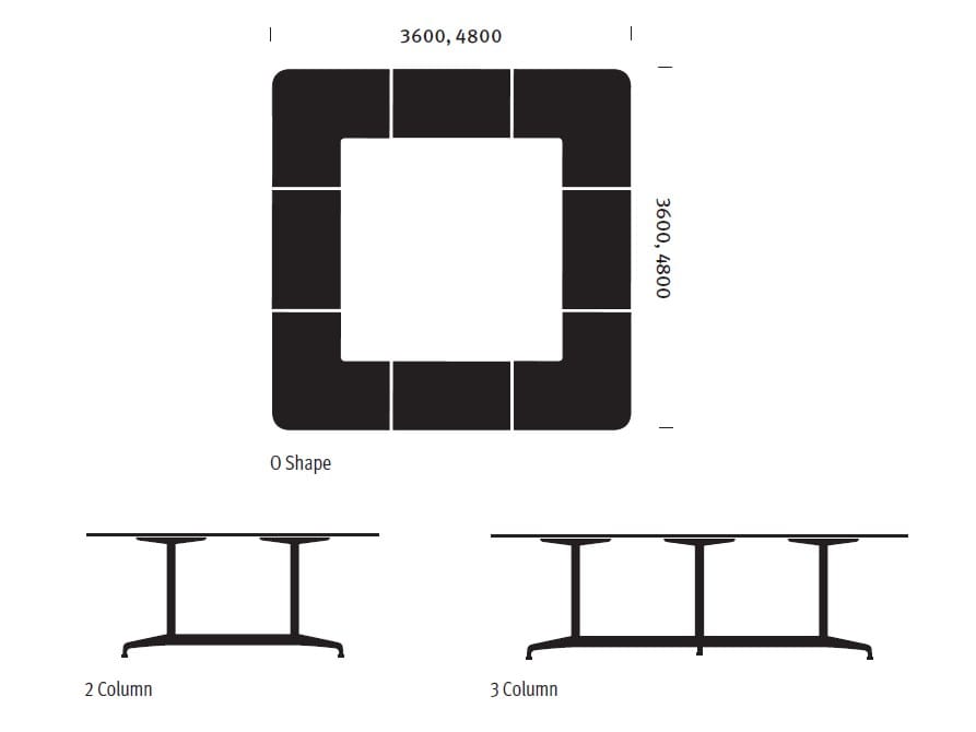 Квадратный модульный стол для встреч Herman Miller Civic ARCH-00030016 - Вид №2