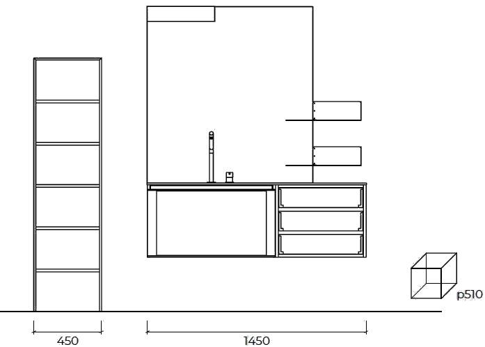 Cerasa Подвесной туалетный столик с ящиками, лакированный Segno sun-id-1470646 - Вид №3