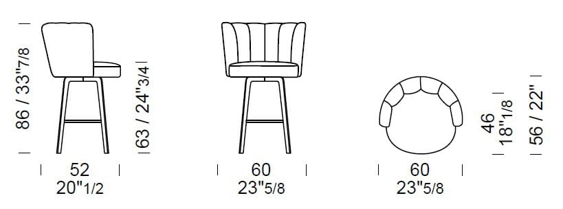 Высокий кожаный мягкий стул с подставкой для ног Borzalino Diva ARCH-00070119 - Вид №9