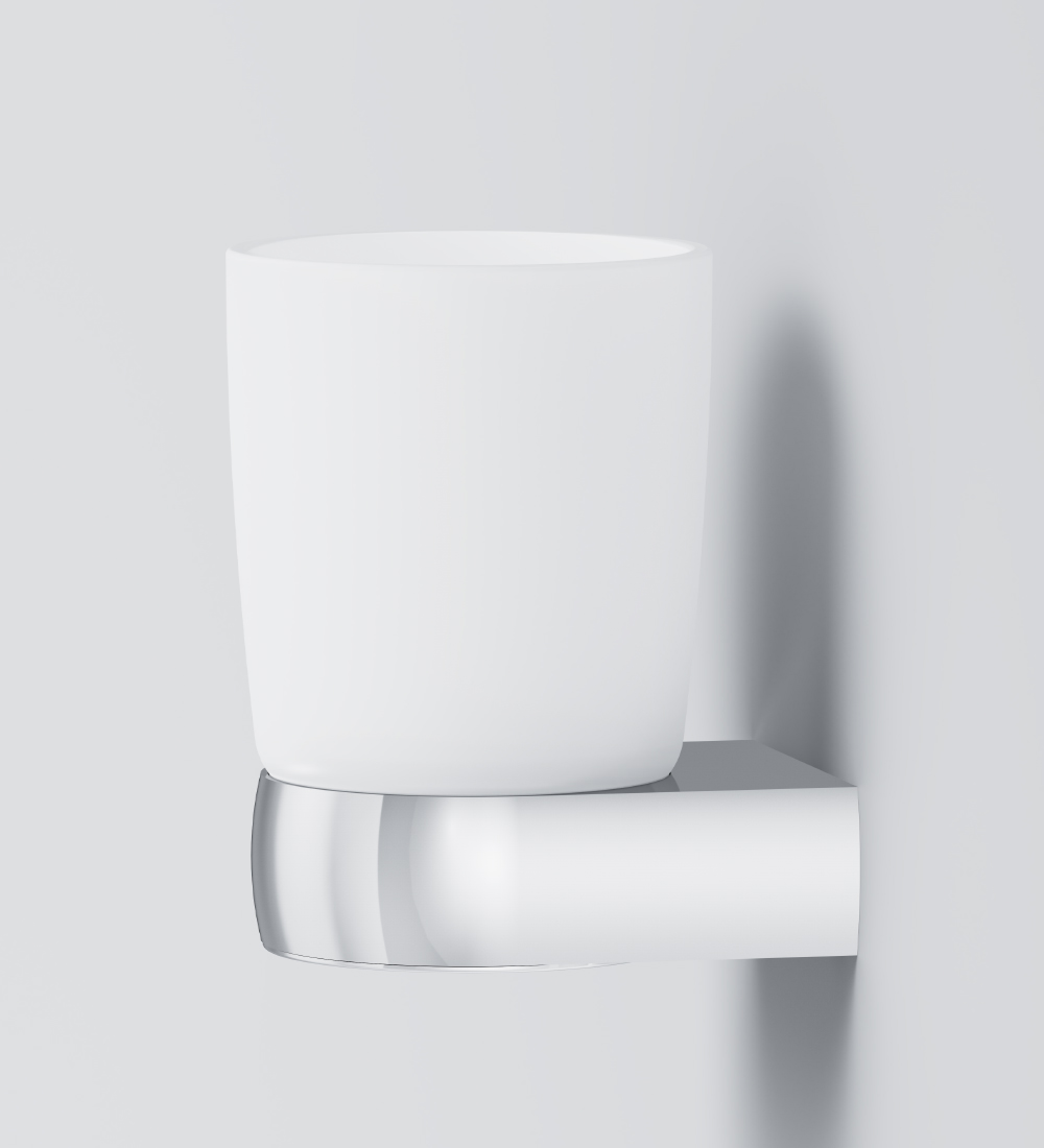 A3034300 Стеклянный стакан с настенным держателем хром шт AM.PM Sensation - Вид №2