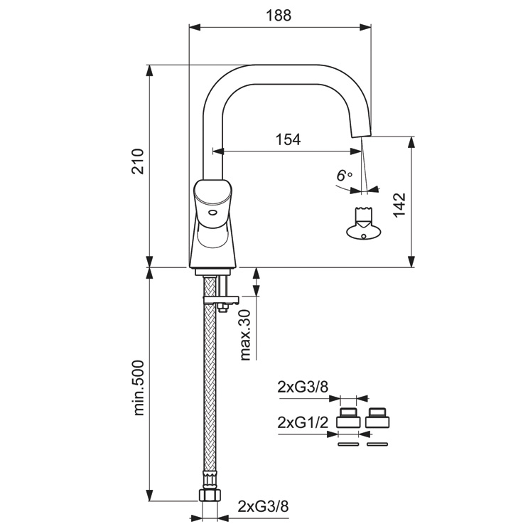 BA332AA Смеситель для умывальника VIDIMA NEO - Вид №1