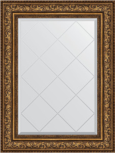 BY 4126 Зеркало с гравировкой в багетной раме - виньетка состаренная бронза 109 mm EVOFORM Exclusive-G