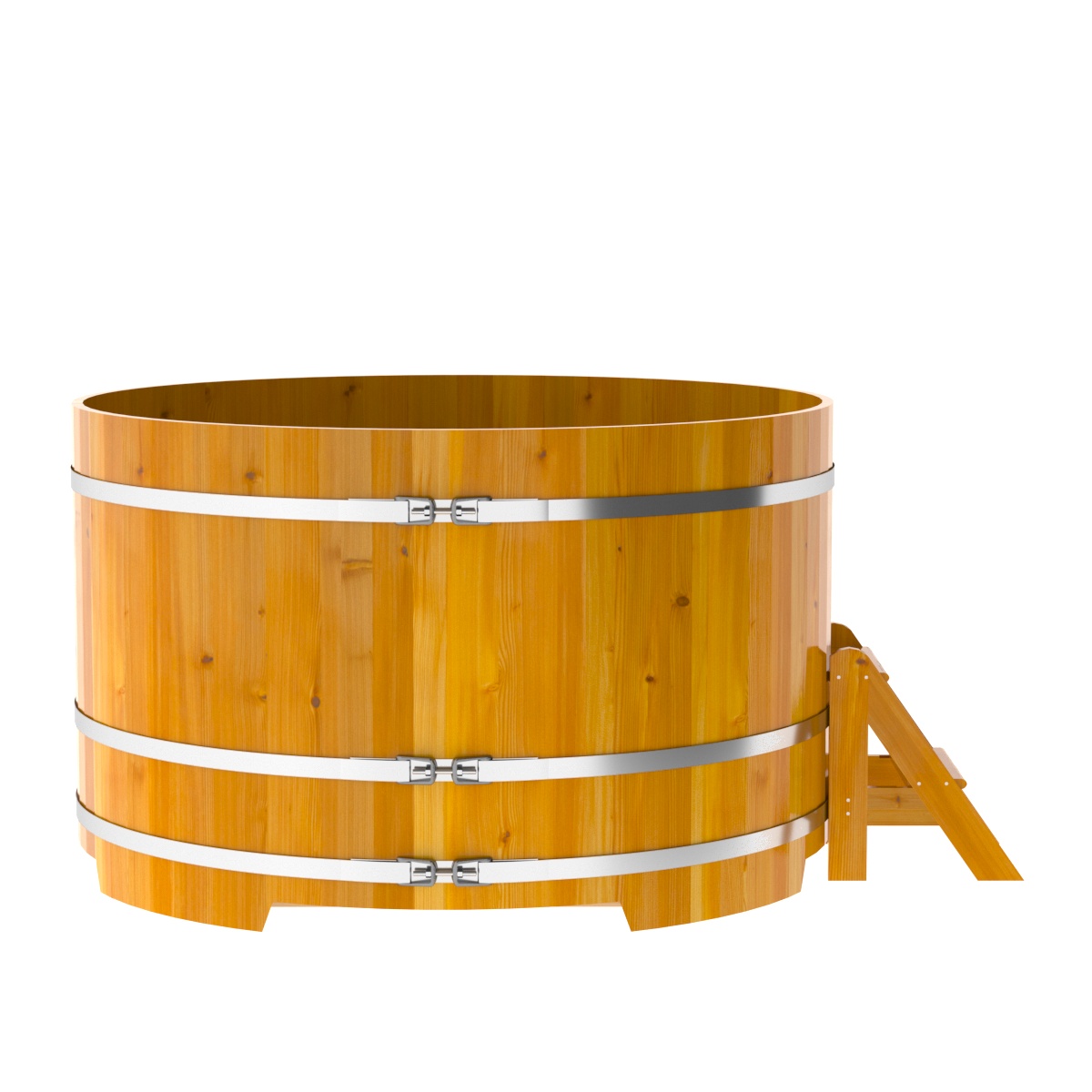 2239 Купель круглая из лиственницы Рустик d=1,80х1,1 натуральная Alyarus  - Вид №3