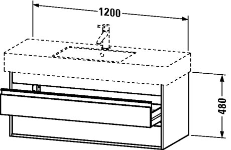 KT664203131 Ketho Тумбочка подвесная Сосна серебристая, декор Duravit - Вид №1