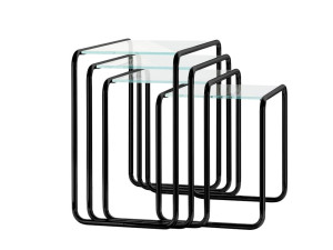 Стальной и стеклянный садовый столик