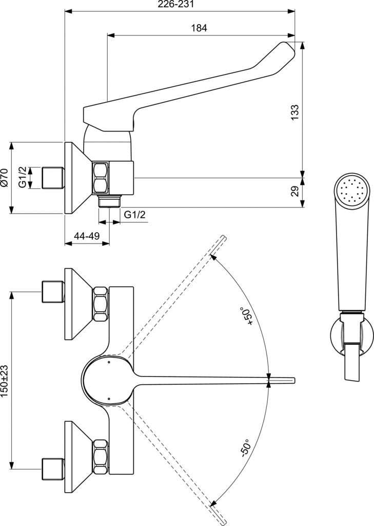 B5117AA Смеситель для душа Ideal Standard BASE - Вид №1