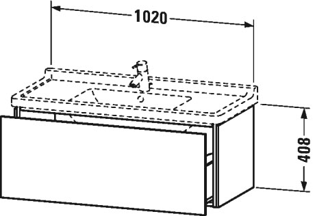 LC616603131 L-Cube Тумбочка подвесная Сосна серебристая, декор Duravit - Вид №1
