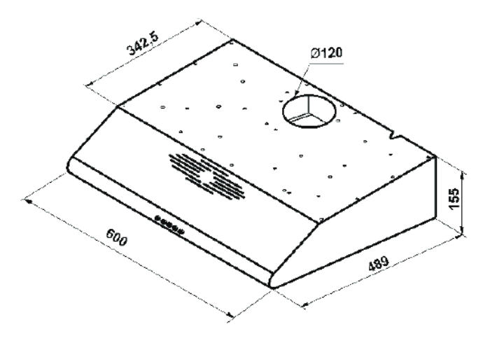5355957 Вытяжка подвесная Oasis UP-60I бежевый STDN-0055407 - Вид №8