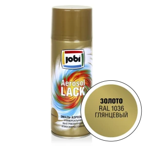 91538438 Эмаль аэрозольная декоративная Jobi глянцевая быстросохнущая атмосферостойкая цвет золото RAL 1036 520 мл STLM-0853944